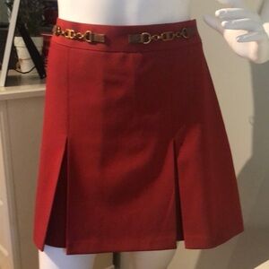 Tory Burch High Rise Buckle Detail Skirt